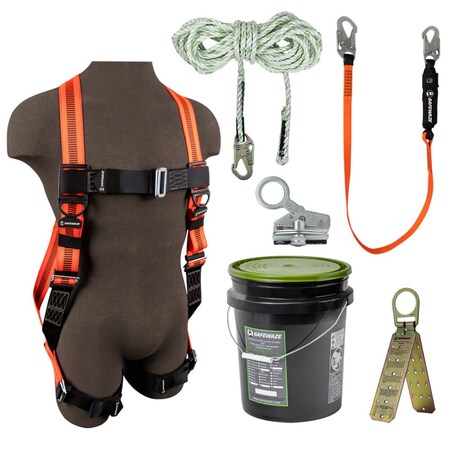 Safewaze Roofer's Fall Protection Kit, Size: Universal FS120-E/1118DC